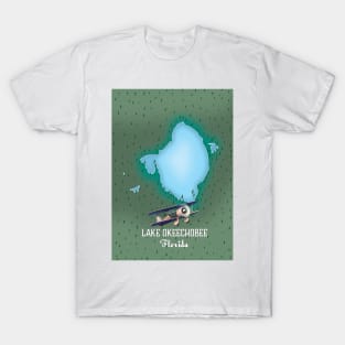 Lake Okeechobee Florida map T-Shirt